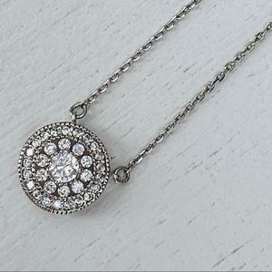 NWOT...Sterling silver pave faux diamond necklace